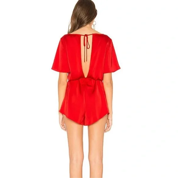 superdown Red Tie-Front Romper - Picture 2 of 7